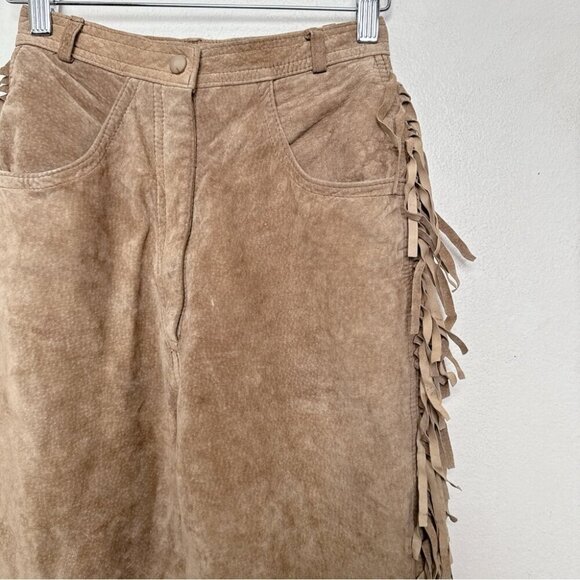 Danier Womens 2 Vintage Fringe Cowboy Western Faux Leather Pant - Picture 4 of 16